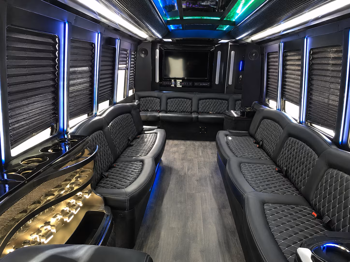 20 Passenger Party Bus Inside