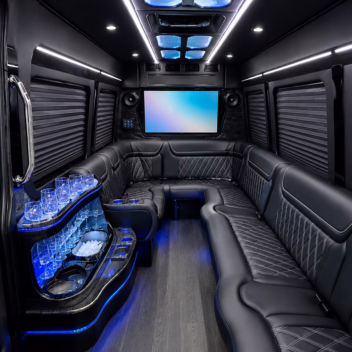 El Monte Private Event Transportation party bus interior