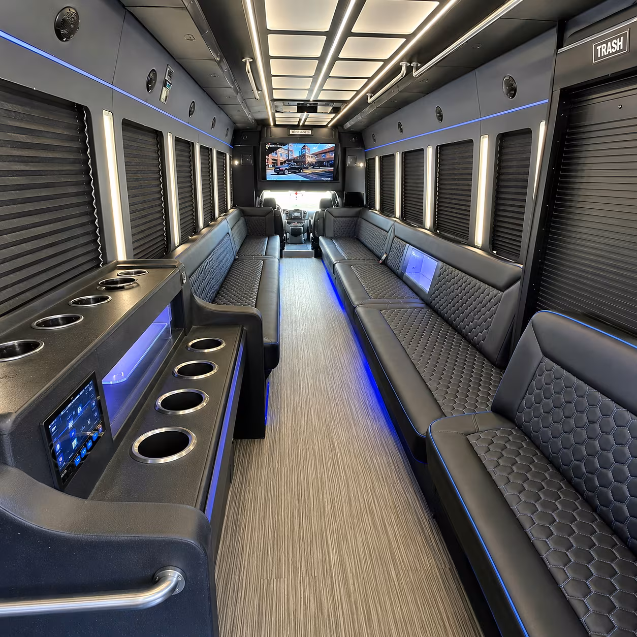 El Monte Sporting Event Transportation party bus interior