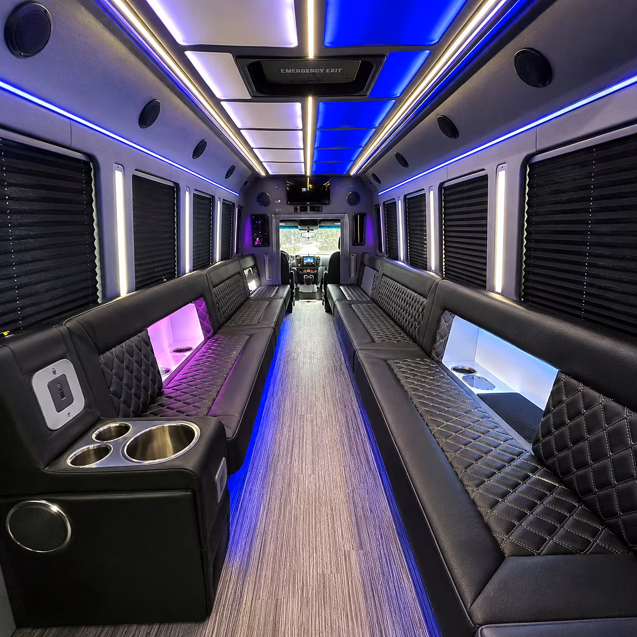 El Monte Wedding Transportation party bus interior
