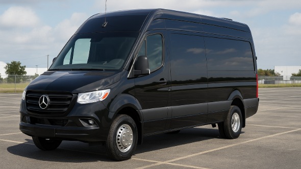 Exterior of Charter Bus Company Baldwin Park's 14 Passenger Sprinter Limousine in Baldwin Park