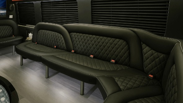 Interior of Charter Bus Company West Covina's 14 Passenger Sprinter Limousine in West Covina