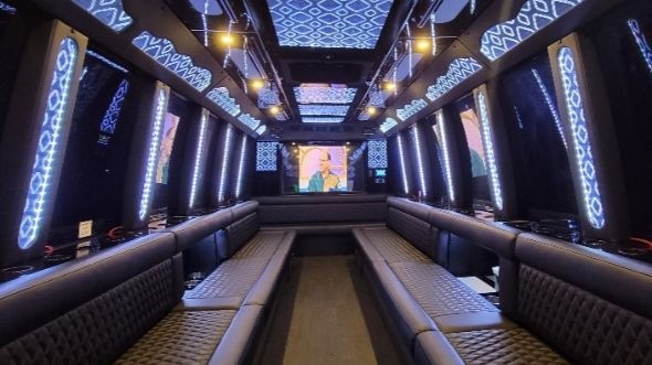18 passenger party bus interior