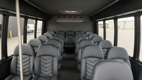 Interior of Charter Bus Company El Monte's 25 Passenger Minibus in El Monte