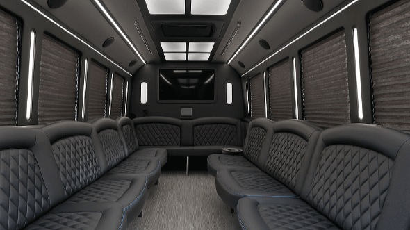 Interior of Charter Bus Company Montebello's 25 Passenger Party Bus in Montebello