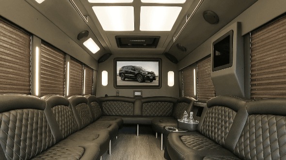 Interior of El Monte Party Bus Company's 30 Passenger Party Bus in El Monte