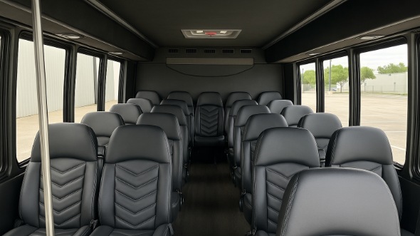 Interior of Charter Bus Company El Monte's 35 Passenger Minibus in El Monte