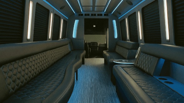 Interior of Charter Bus Company Rosemead's 40 Passenger Party Bus in Rosemead