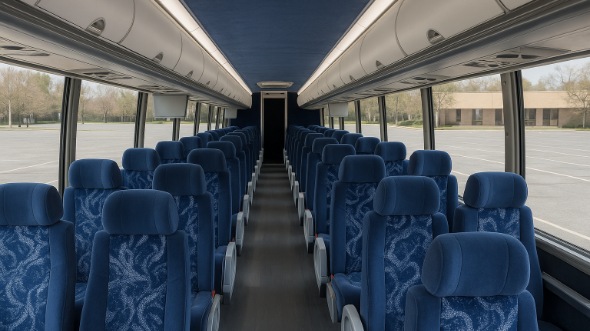 Interior of Charter Bus Company El Monte's 48 Passenger Charter Bus in El Monte