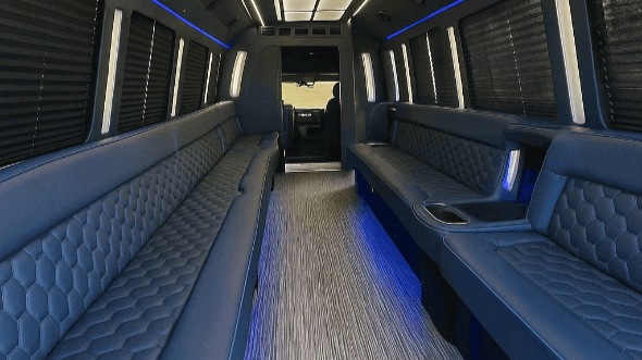 Interior of Charter Bus Company Rosemead's 50 Passenger Party Bus in Rosemead