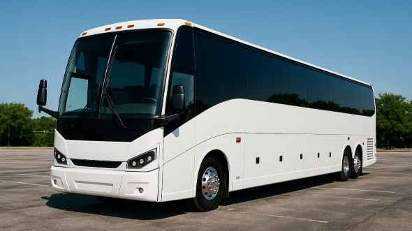 Exterior of Charter Bus Company El Monte's 51 Passenger Charter Bus in El Monte