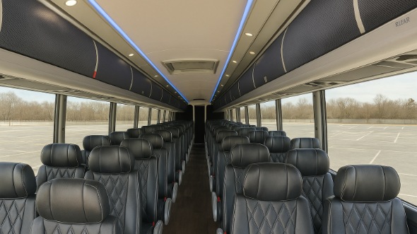 Interior of Charter Bus Company El Monte's 51 Passenger Charter Bus in El Monte