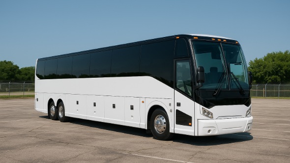 Exterior of Charter Bus Company El Monte's 54 Passenger Charter Bus in El Monte